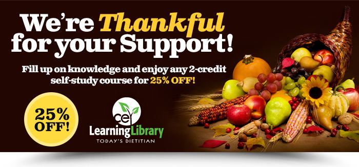 We're Thankful For Your Support! Fill up on knowledge and enjoy any 2-credit self-study course for 25% OFF!