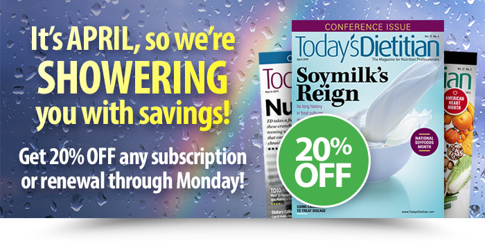 IT’S APRIL, SO WE’RE SHOWERING YOU WITH SAVINGS! Get 20% off any subscription or renewal through Monday!